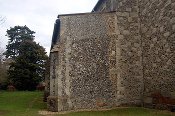 Exterior of the west end of the north aisle March 2012